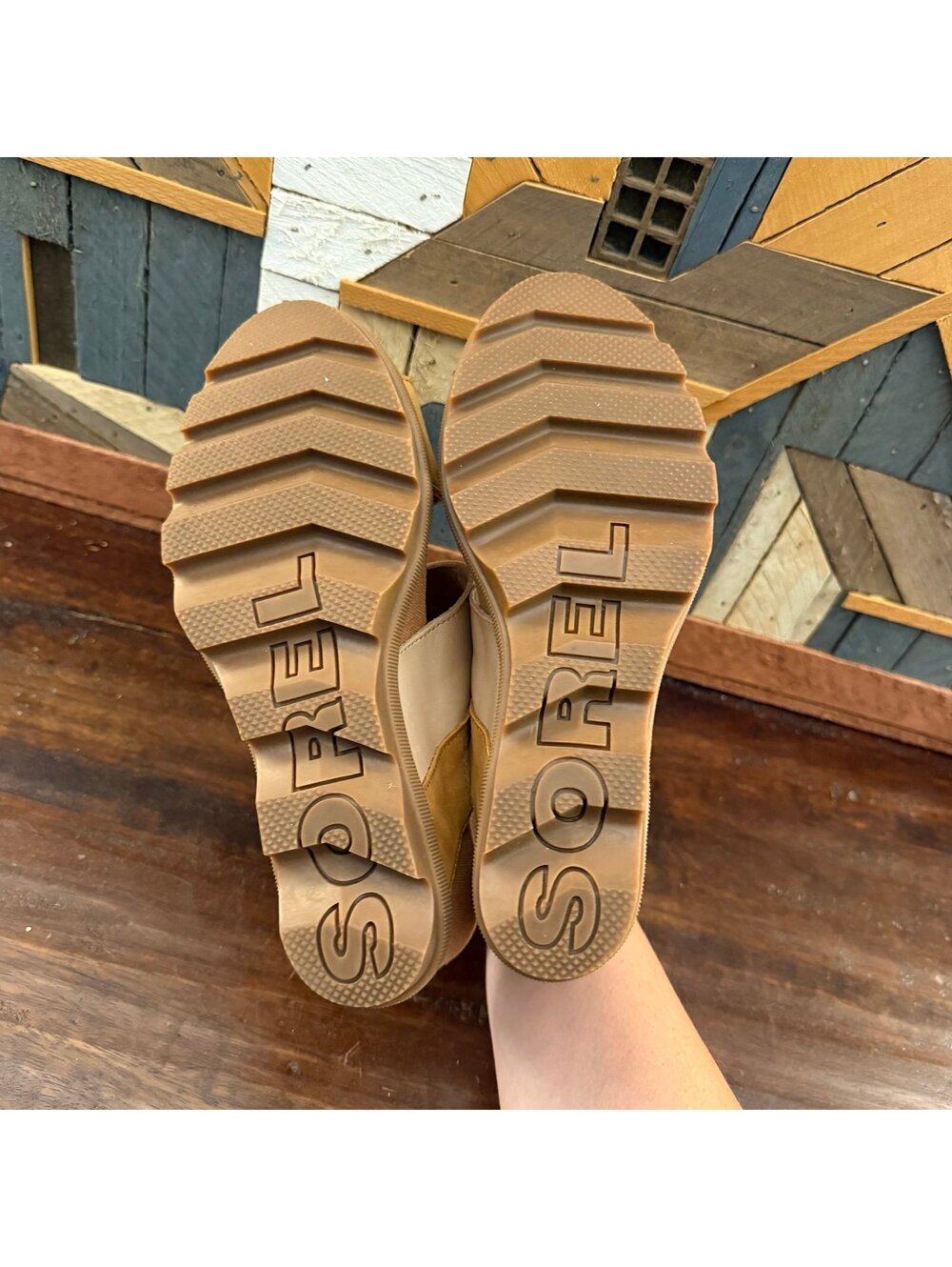 Sorel Joanie II Leather Wedge Platform Sandals Camel Brown Women's Size 9 - Picture 5 of 6